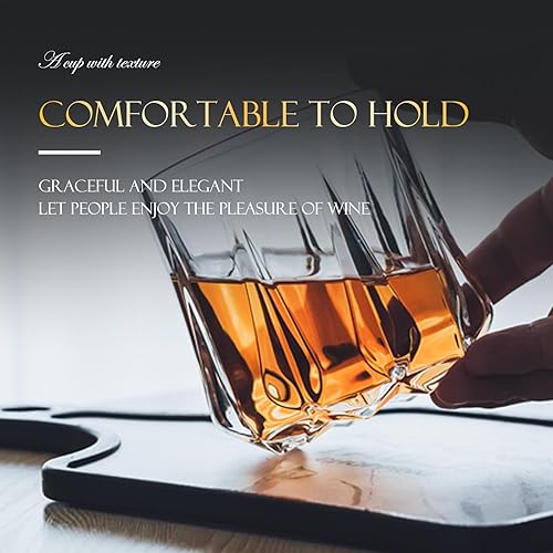 Miniatura 6 de RIS LAN Old Fashioned - Juego de 6 vasos de whisky de cristal de 12 onzas, vasos de whisky de lujo para beber bourbon, whisky escocés, cócteles,