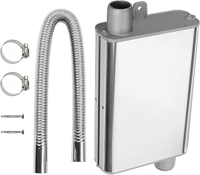 Exhaust Pipe Silencer Muffler Kit, 24mm Exhaust Pipe Silencer Muffler, Upgraded Muffler with 60cm Exhaust Hose For Generator, Stainless Steel Exhaust Pipe for Air Diesel Hose Heating 60CM