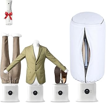 Automatic Ironing Machine, Hands-Free Hot Air Garment Dryer & Wrinkle Remover for Shirts and Pants, Portable Inflatable Clothes Dryer with Timer, Space-Saving Air Iron for Apartments, Dorms, Travel
