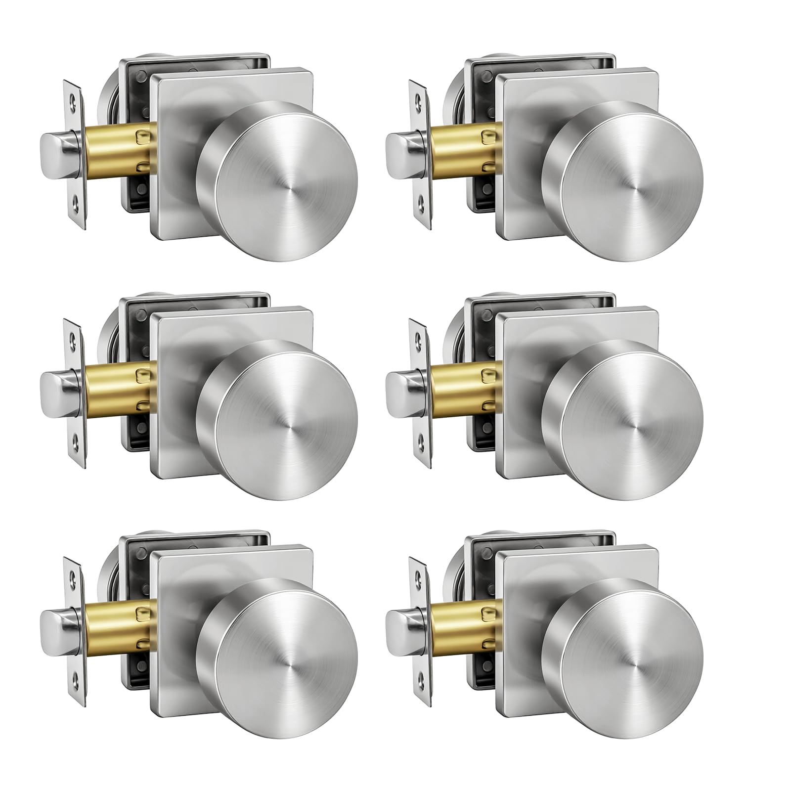 Goldenwarm Matte Black Door Knobs - 6 Pack -10 Goldenwarm Matte Black Door Knobs - 6 Pack -10