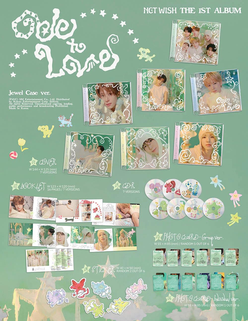 Amazon.com: NCT WISH Ode to Love 1st Full Album [SION Jewel Case