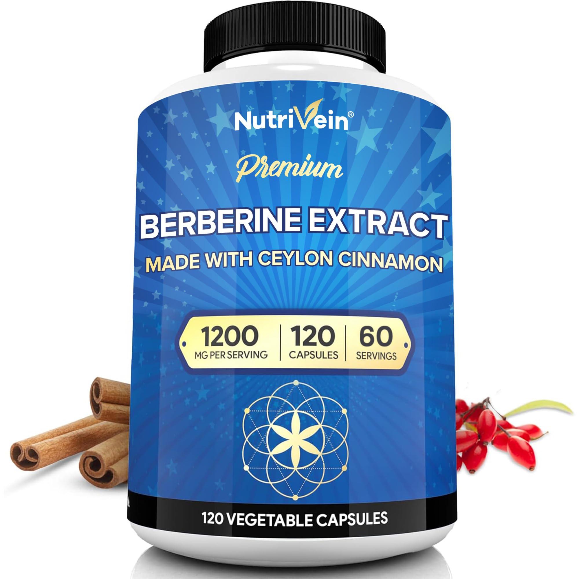 Premium Berberine Capsules (1200mg,120 Pieces)