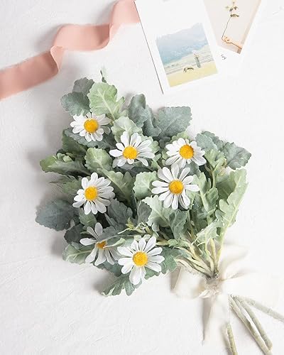 Miniatura 2 de DuHouse Tallos de orejas de cordero sintético, vegetación artificial flocada falsa para el hogar, ramo de boda, bricolaje, decoración de granja (6