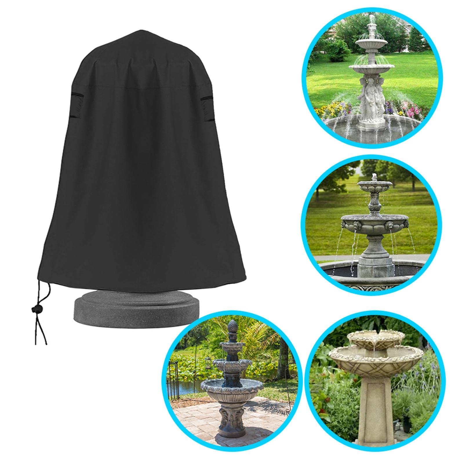 Cubierta para jardín - Cubierta para jardín - 420D al aire libre jardín fuente funda protectora para invierno terraza pozo estatua juegos agua, fuente estatua cubierta
