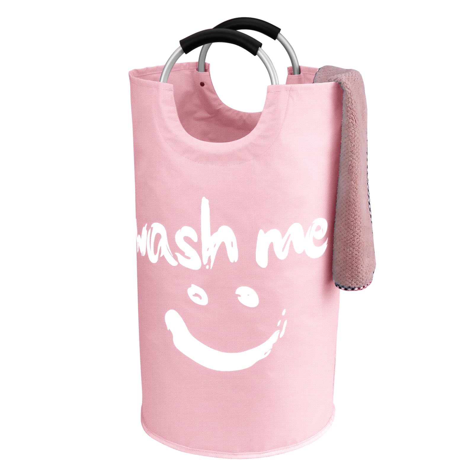 Sac à linge 95L rose parfait dans une chambre de bébé ou une salle de bain pour ranger les jouets