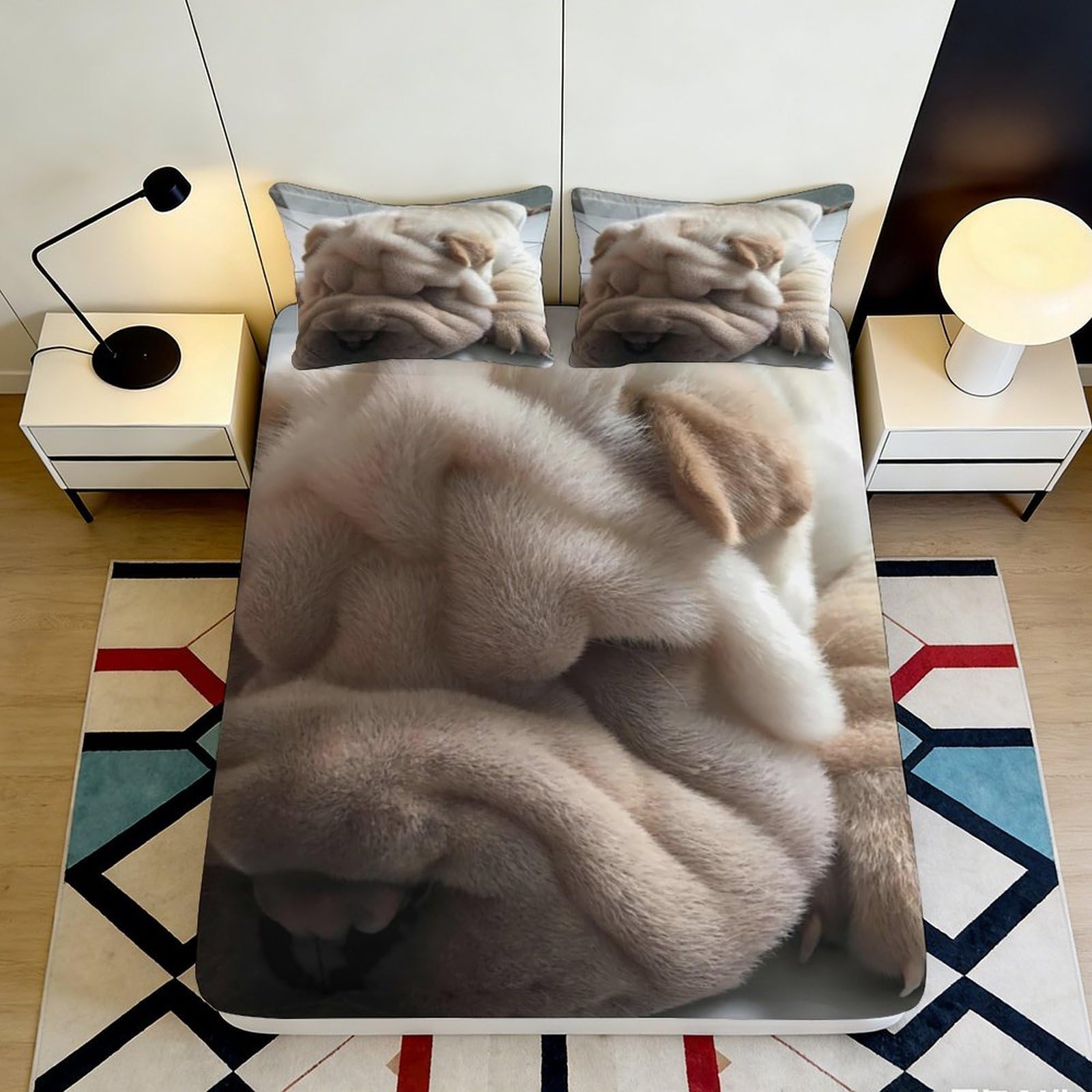3D Printed Abstract Art Fitted Sheet Microfiber Non-Slip Deep Pocket Abstract Art Mattress Fitted Cover Elastic for Bedroom 140x200x25cm