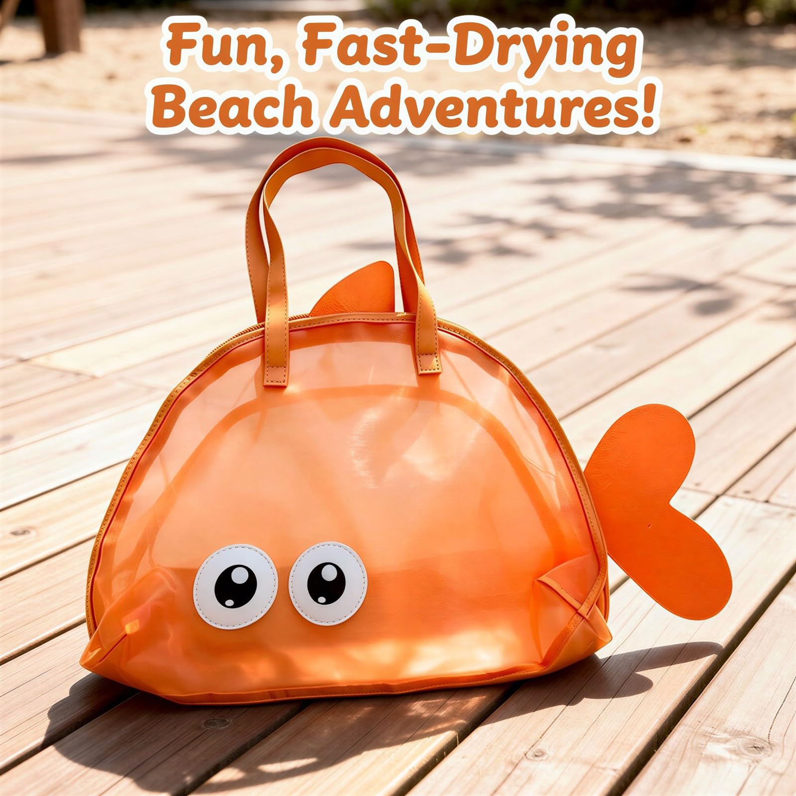 Lot de 2 Sacs de Plage en Forme de Poisson, Grande capacité 46 x 40 x 12 cm, Sac de Rangement en Filet avec Queue pour Jouets de Sable, Natation, Piscine, Vacances au Bord de mer
