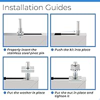 Vista 6 de Piezas de pasador de pivote para puerta de ducha con tuerca hexagonal y arandela, reemplazo de pivote de acero inoxidable para puertas de ducha
