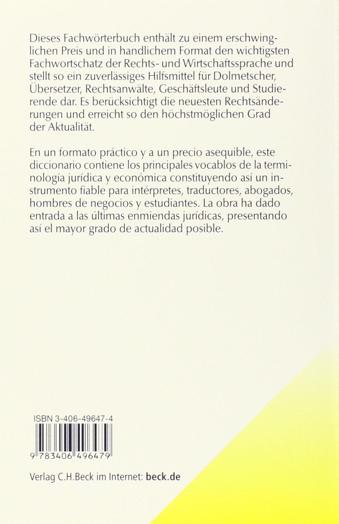 Wörterbuch Recht: Spanisch - Deutsch / Deutsch - Spanisch