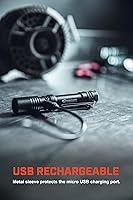 Vista 5 de Streamlight 66320 MacroStream USB - Linterna LED recargable de 500 lúmenes y 2000 candelas, compacta EDC con cable USB, color negro