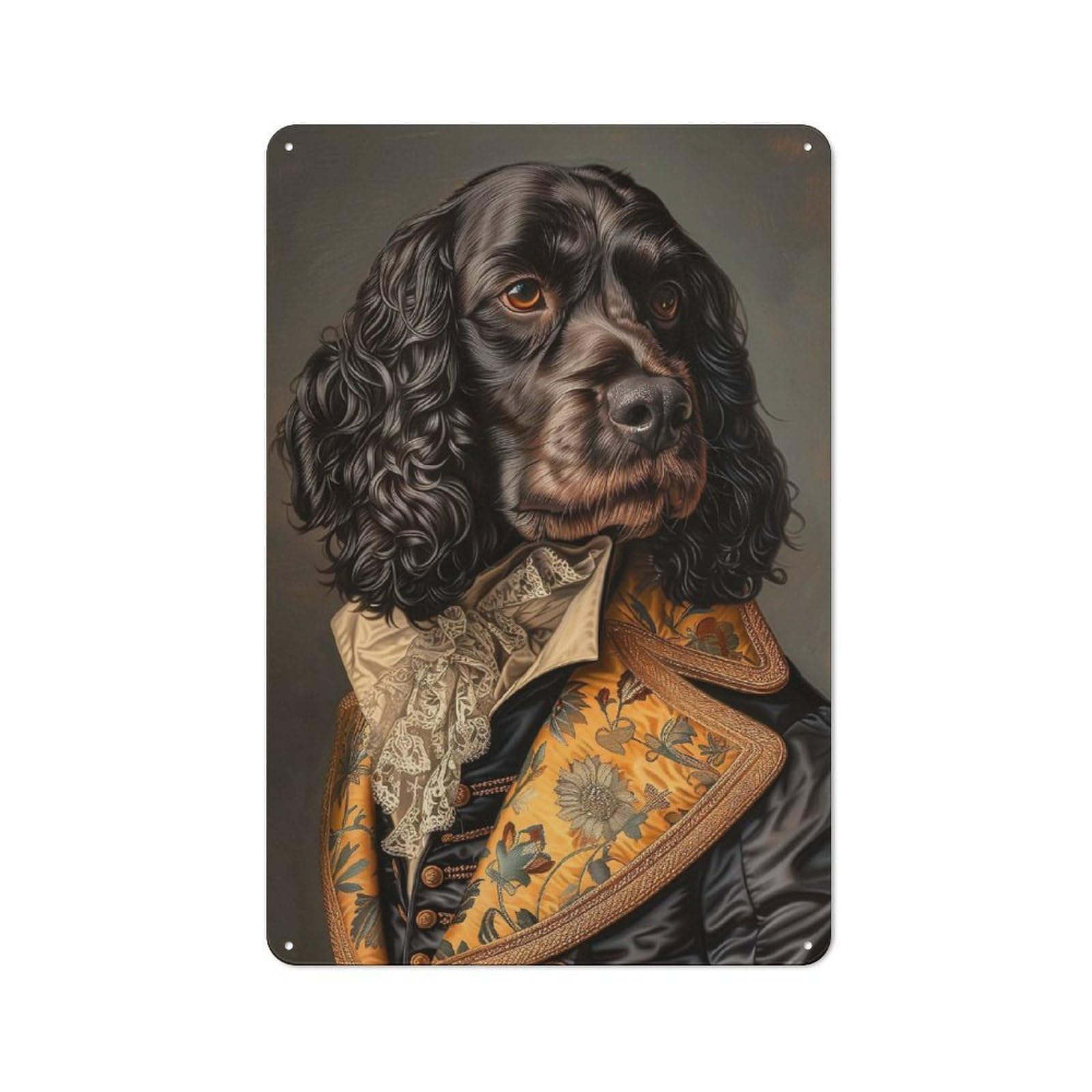 Junmoney Cocker Spaniel Portrait Smart Metal Desk Wall Sign 30X20cm, Creative Space Decor For Workspace, Cafe, Shop Or Desk Area