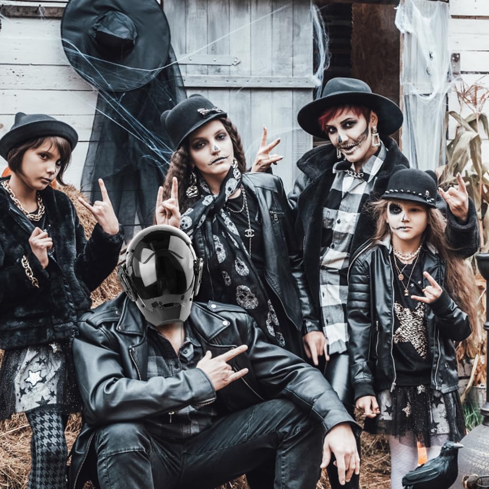 Máscara Cyberpunk, máscara de Cyberpunk con tecnología futurista, casco cyberpunk para adultos, fiesta de Halloween, máscara de cosplay para fiestas, música, festivales, accesorios