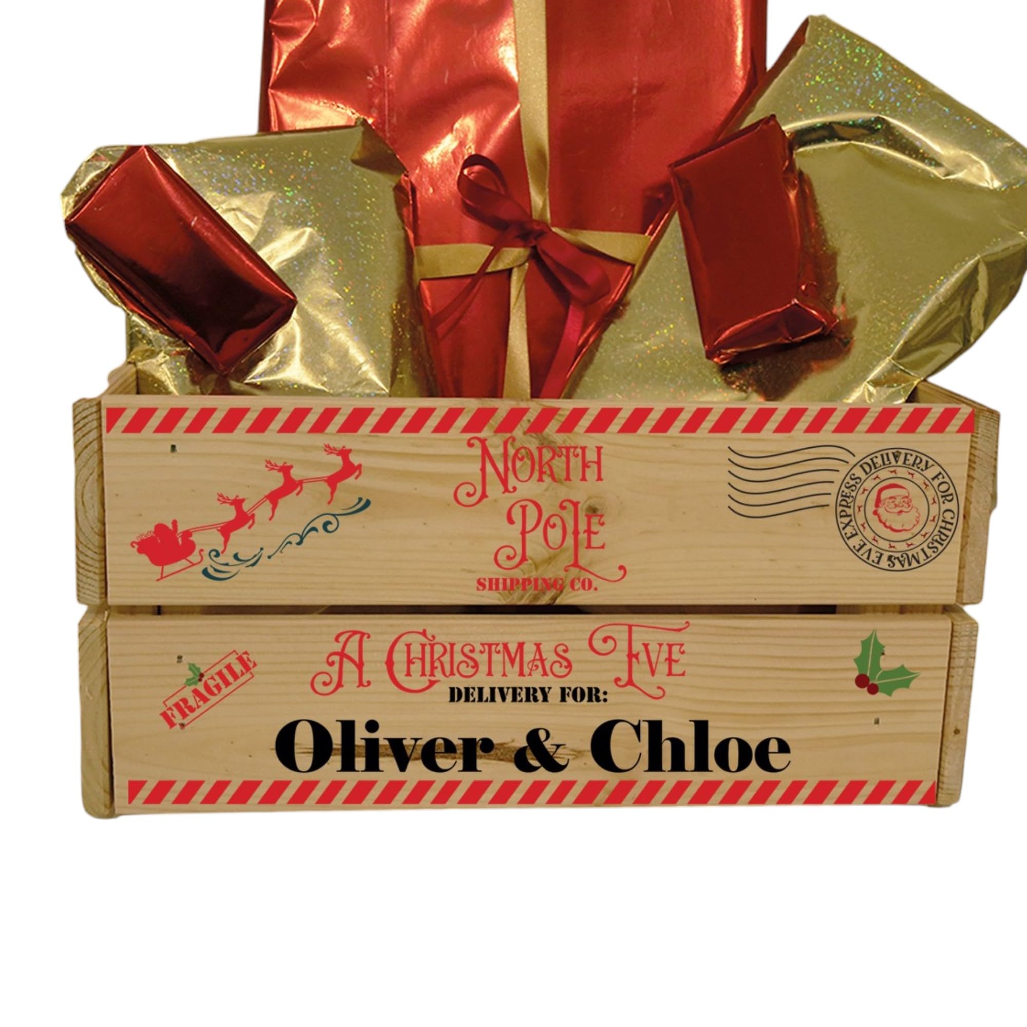 Ellie Charles Personalised Christmas Eve Crate, North Pole Delivery Box