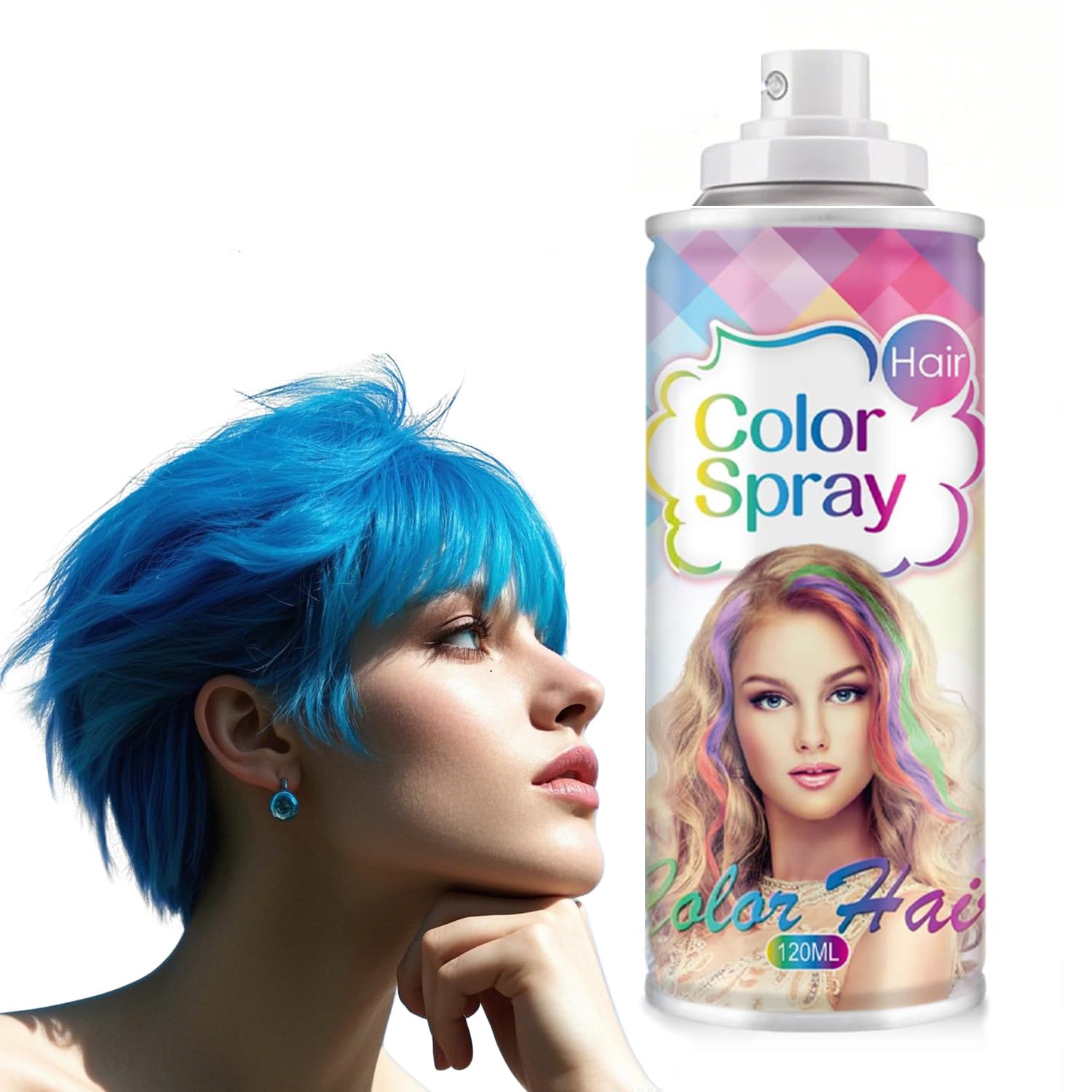 Temporary Hair Color Spray for Women and Girls, Temporary Hair Color Wax, Natural Hair Coloring Strong Style Gel Cream Hair Dye Spray for Halloween,