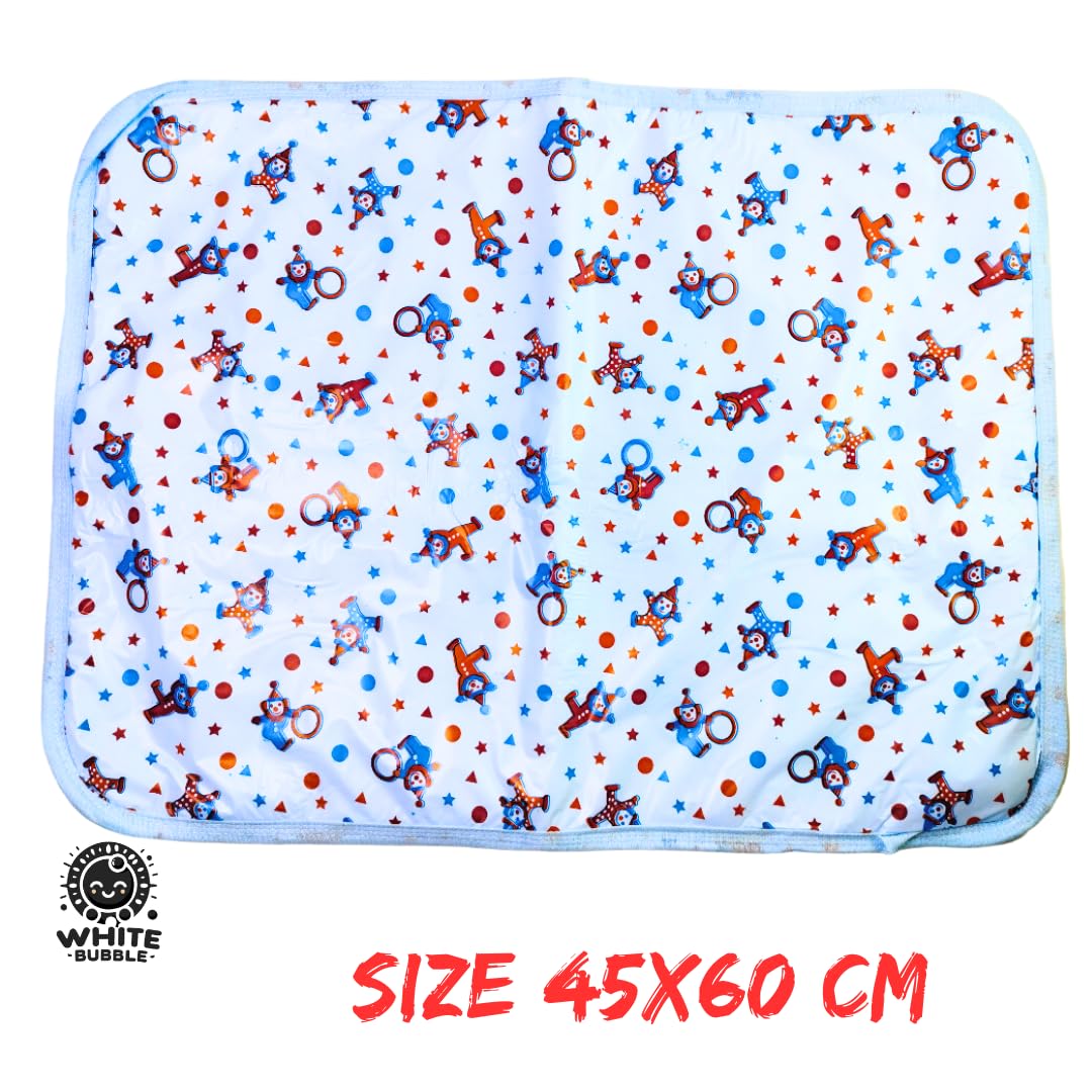 White Bubble Reusable Waterproof Baby Sheet - 0-6 Month New Born Baby Lightweight Cotton Mattress Protector 3