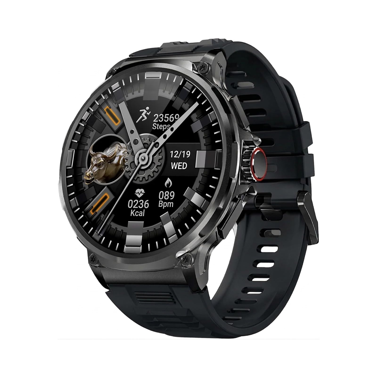 Deedlite Zeus 2.0 Smartwatch Herren, 1,85 Zoll Display, Bluetooth Anrufe, Gesundheitsmonitor, Zuverlässige Akkulaufzeit, Kompatibel mit iOS & Android