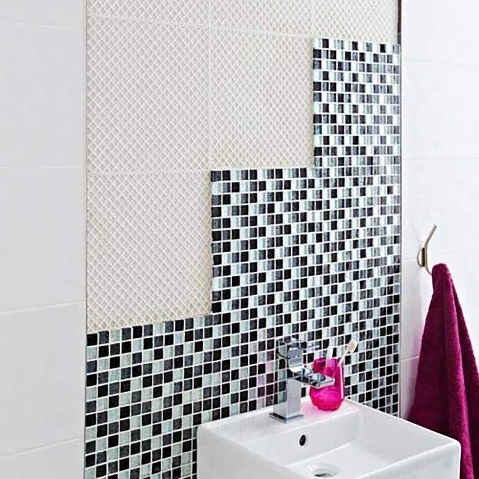 Piastre per mosaico, rete per mosaico, per una facile installazione a mosaico, 30 x 30 cm (11 pezzi/confezione)