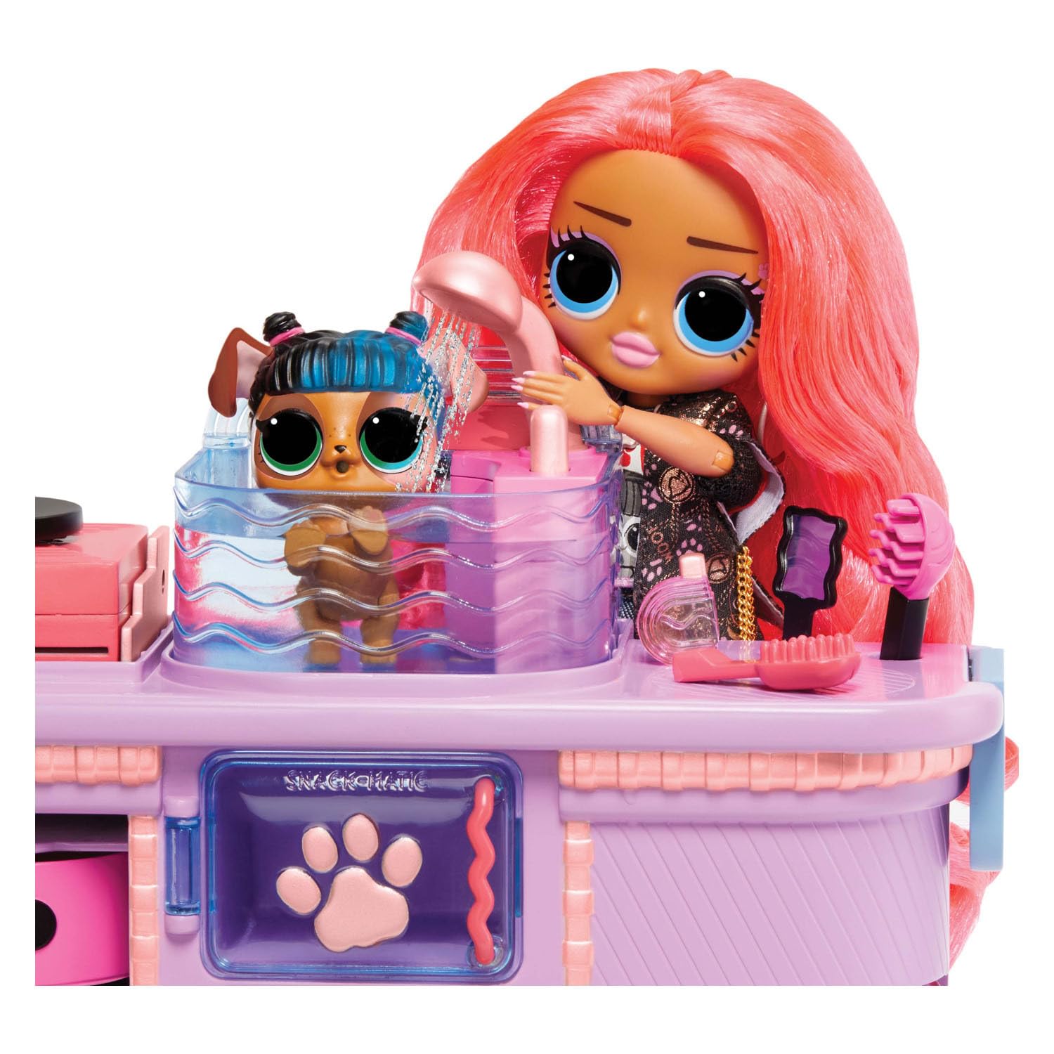 L.O.L. ¡Sorpresa! O.M.G Rescue Vet Set - 45+ verrassingen, kleurveranderingsfuncties, twee huisdieren en Exclusivo modepop dr. Heart - Serie House of Sorprises Geweldig voor kinderen vanaf 4 Jaar
