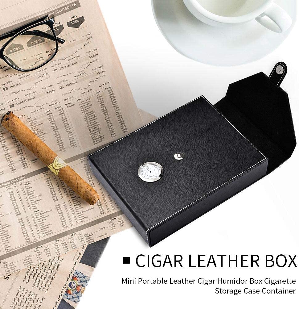 ZUMAHA Humidor Scatola Scatola per sigari in Pelle, Humidor per sigari dal Design Ben sigillato, Humidor per Mantenere i sigari freschi, Design Elegante e portasigari Artigianale, Nero Personalizzato