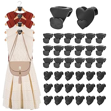 Space Saving Hanger Hooks,36 pcs Clothes Hanger Connector Hooks for Organizer Closet,Space Saving Closet Organizers Hanger Extender for Heavy Duty Cascading Connection Hook,Fits All Hangers,Black
