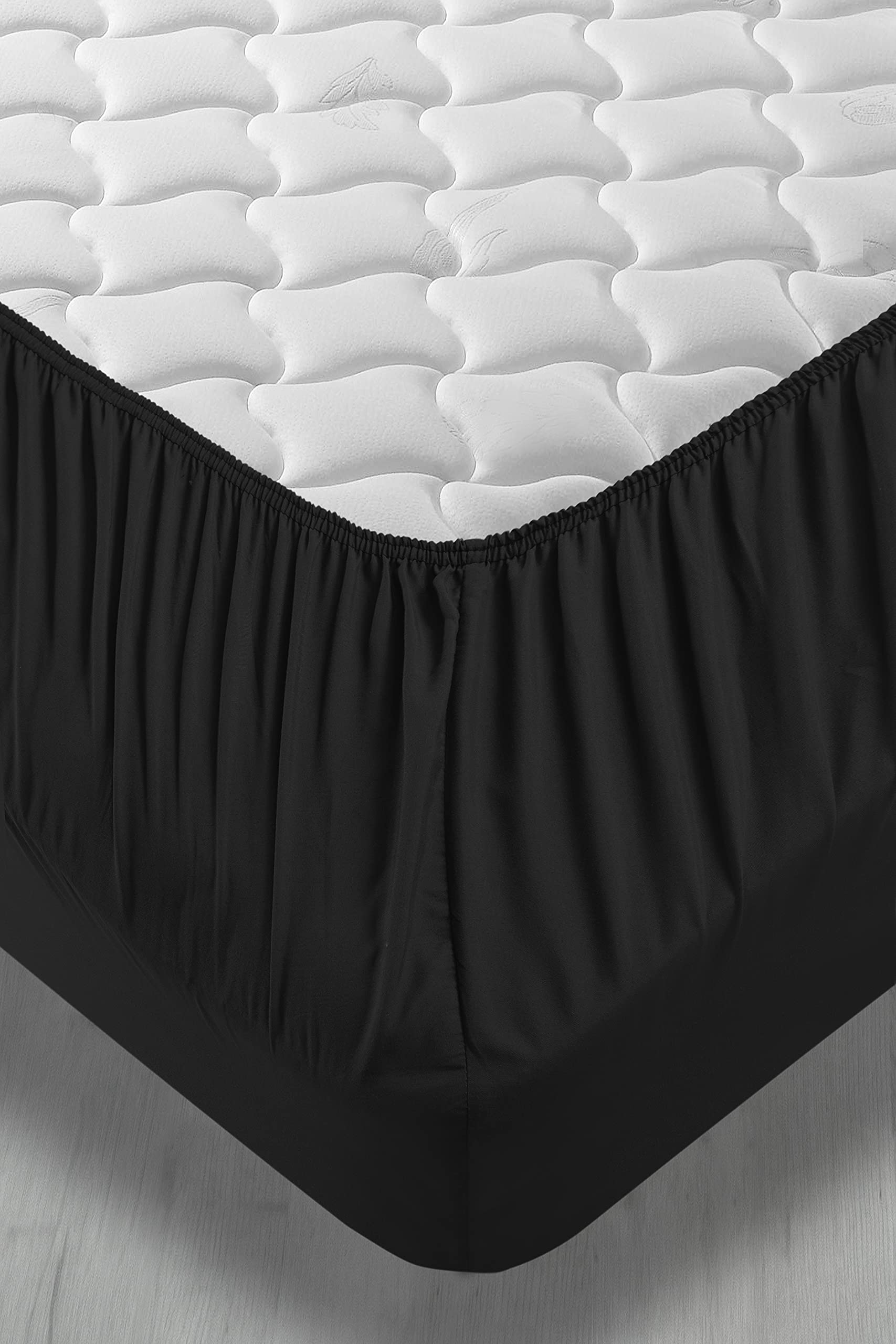ABAKUHAUS Drap-Housse en Microfibre, Drap de lit élastique de Couleur Unie en Microfibre 100% Super Douce Literie écologique avec Poche Profonde Accent pour la Chambre à Coucher, 140 x 200 cm, Noir