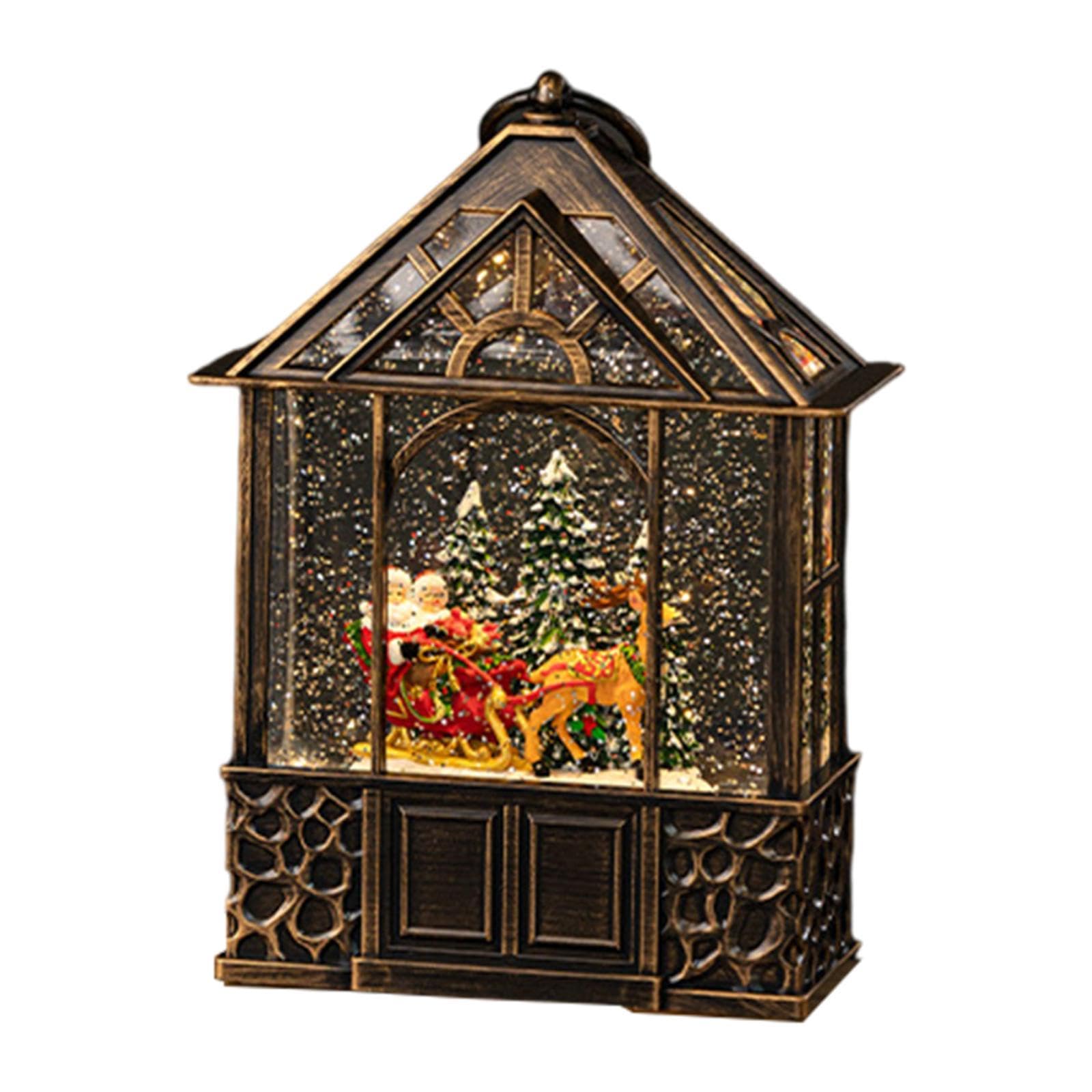 Carillon di Natale con Luci e Musica, Decorazione Portatile in Resina PC, 24.3cm (9.6 Pollici), Regalo per Compleanno e FESTIVITÀ