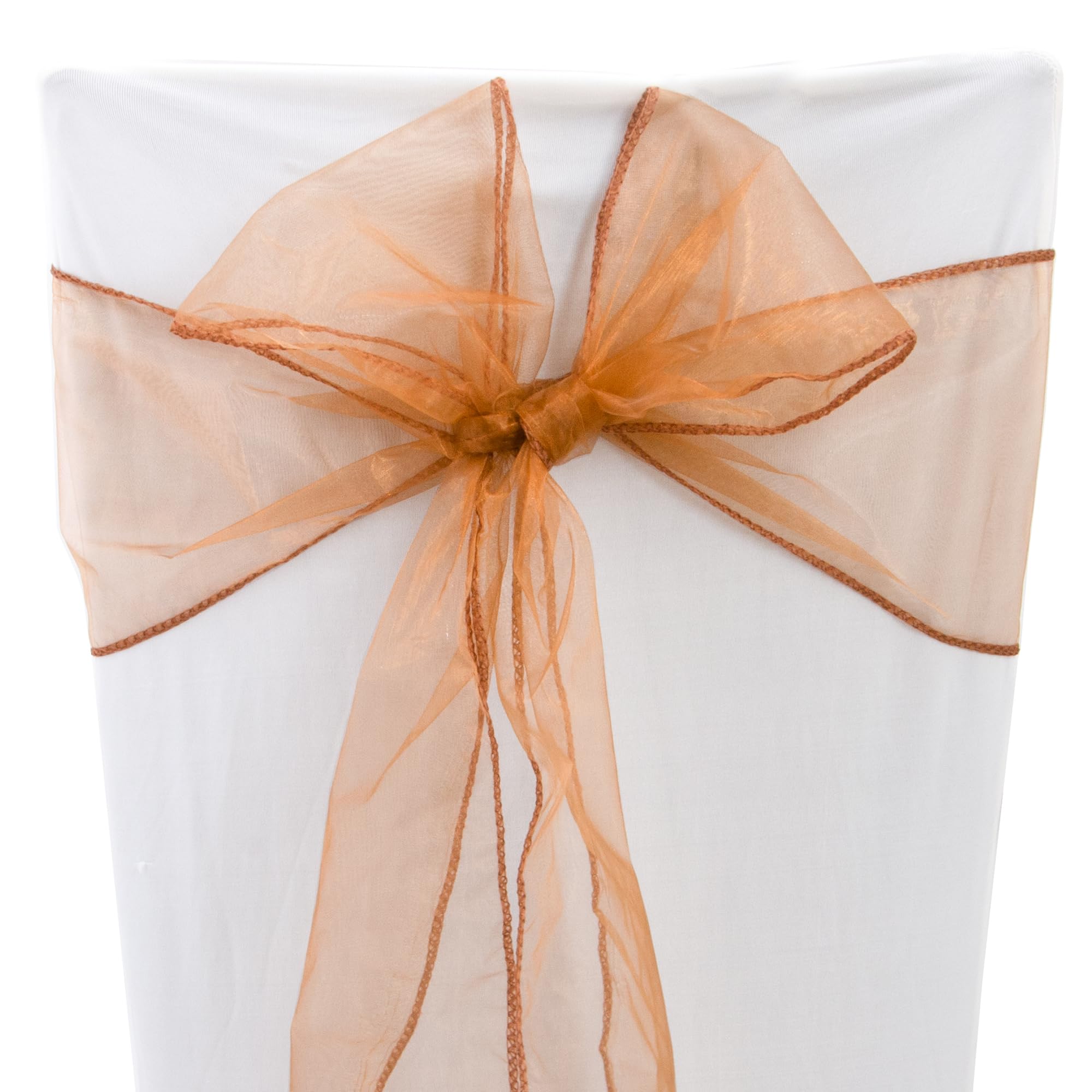 Time to Sparkle 60PCS 17x280cm Organza Chair Sashes Wider Fuller Cover Party Decoration Bow Sashes for Wedding -Chocolate