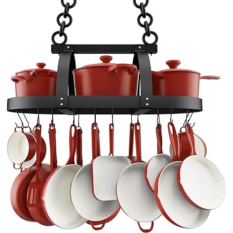 KES Matte Black Pan Hanging Rack