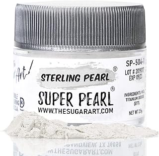 The Sugar Art - Sterling Pearl - Edible Shimmer Powder For Decorating Ca...