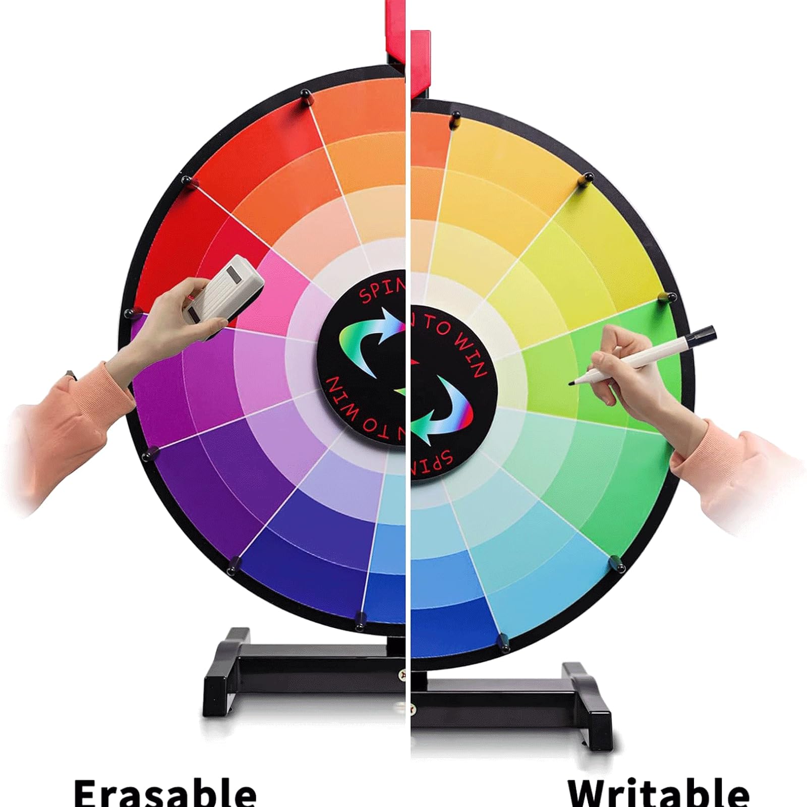 MObyat Preisrad 12 Slots Tabletop Spinning Prize Wheel Casino Prize Wheels to Dry Eraselottery Turntable for Pub Trade Show Carnival Party Schicksalsrad