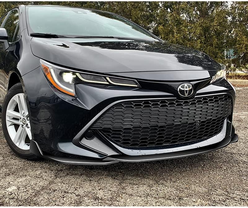 Front Bumper Lip fit for Compatible with 2019-2022 Toyota Corolla Hatchback TS-Style Painted Black Front Bumper Lip