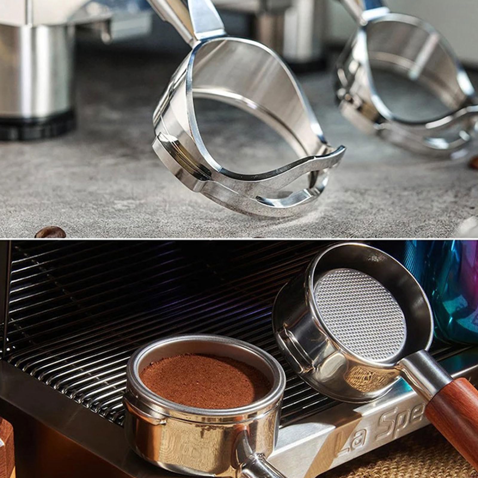 Portafiltro para cafetera de madera, mango sin fondo, 58 mm, portafiltro sin fondo para EXPOBAR E61 FAEMA SEMRMO