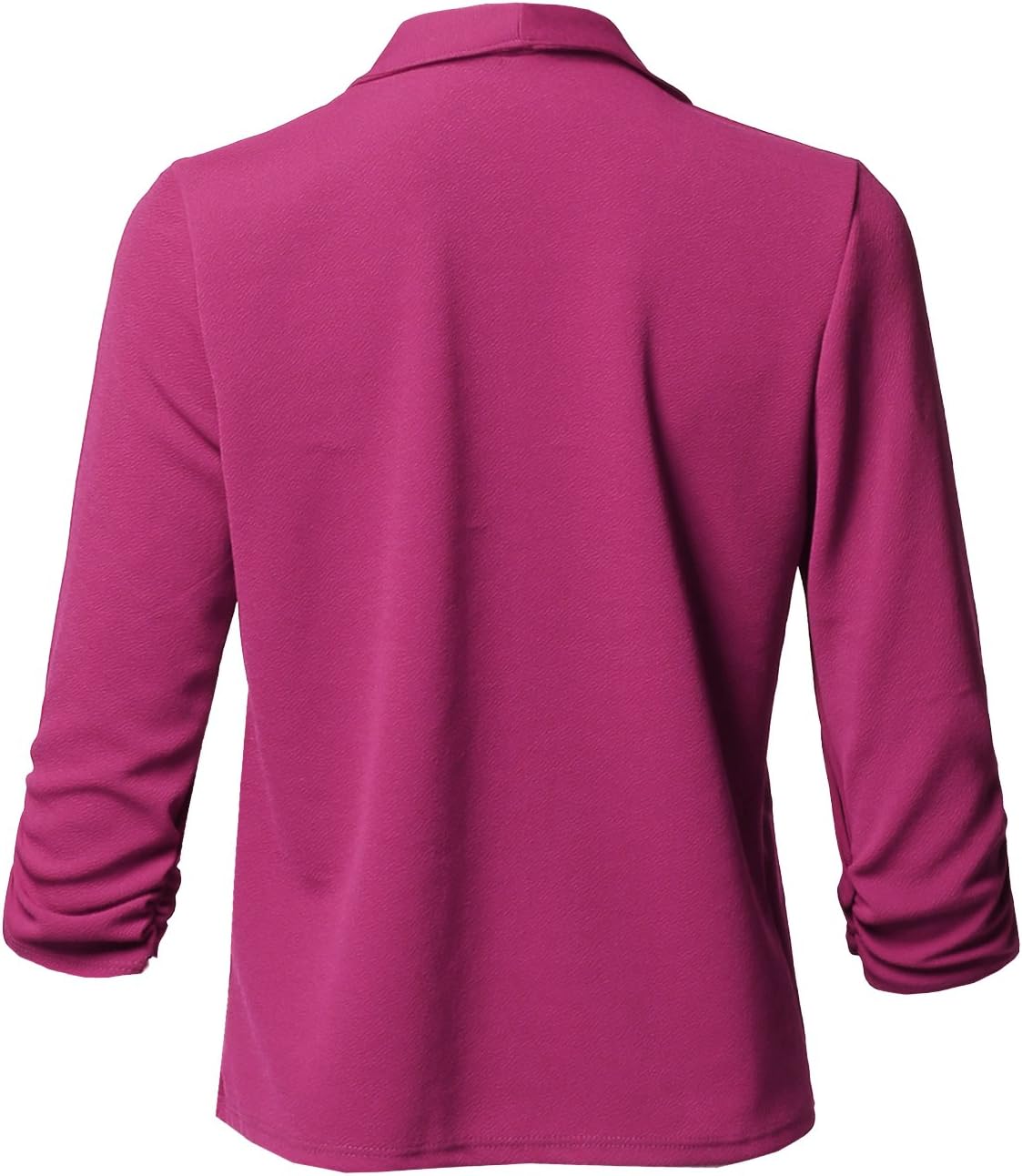 Women's Stretch 3/4 Gathered Sleeve Open Blazer Jacket - image 3
