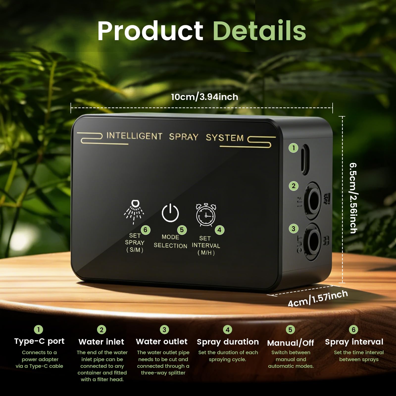 Nebulizzatore Terrario, Umidificatore Rettile Sistema di Nebulizzazione per Rettili Atomizzatore Automatico con Timer e 360° Ugelli di Spruzzo Sistema di Irrigazione per Terrari Piante