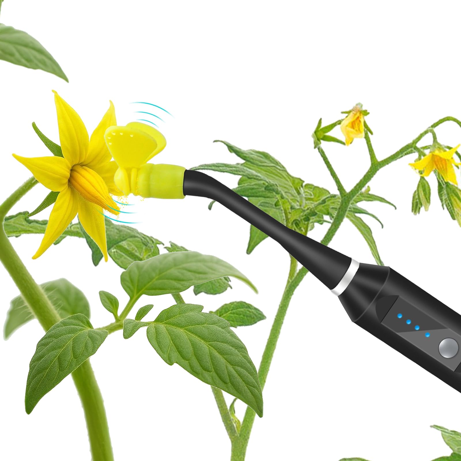 Herramienta de polinización de plantas, polinizador vibratorio recargable por USB para cultivos de invernadero como tomates y fresas