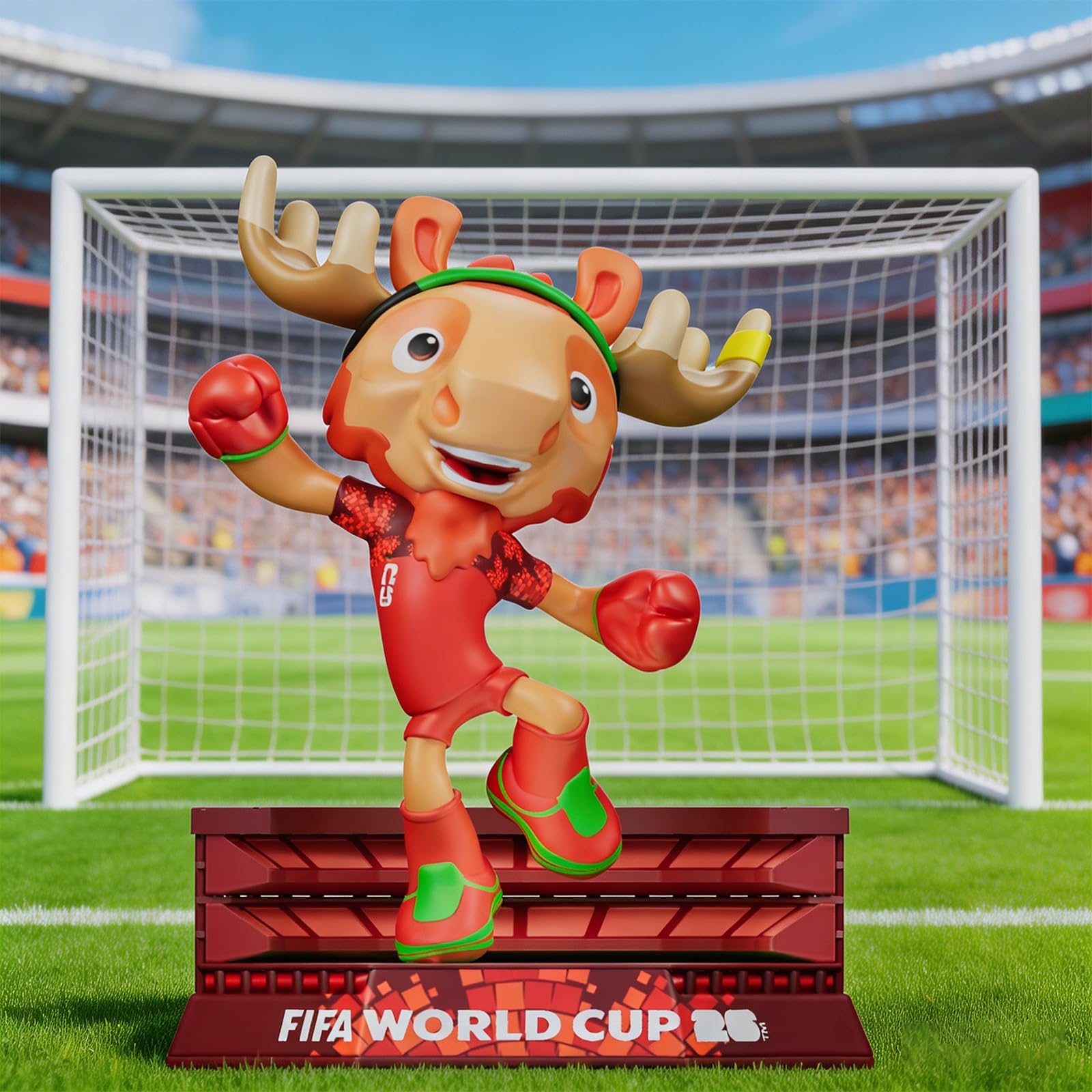 Sanyetral FIFA World Cup 2026 3PCS Figurines de Mascottes Multicolore,Comprend Clutch, Zayu, Maple, Jeu de Court-B (6 cm)
