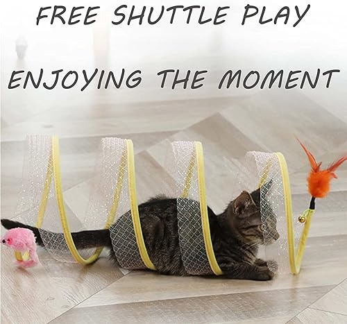 Miniatura 5 de Túnel de tubo plegado para gatos, resorte de túnel de tubo plegado para gatos, túnel plegable para gatos para interiores, cama de túnel para gatos,