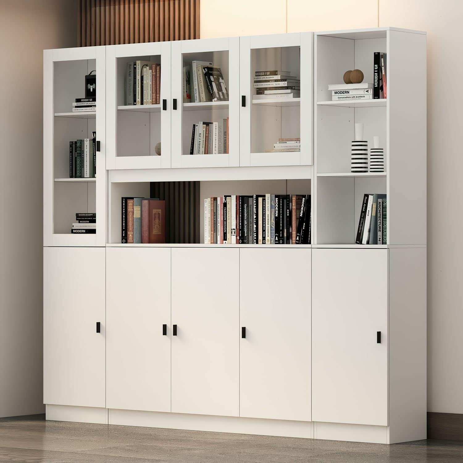 FAMAPY Storage Set Bookcase Hutch Display