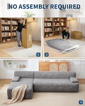 Aptliton 270cm Modular Sectional Sofa Jumbo Cord 3-4 Seater Corner Sofa