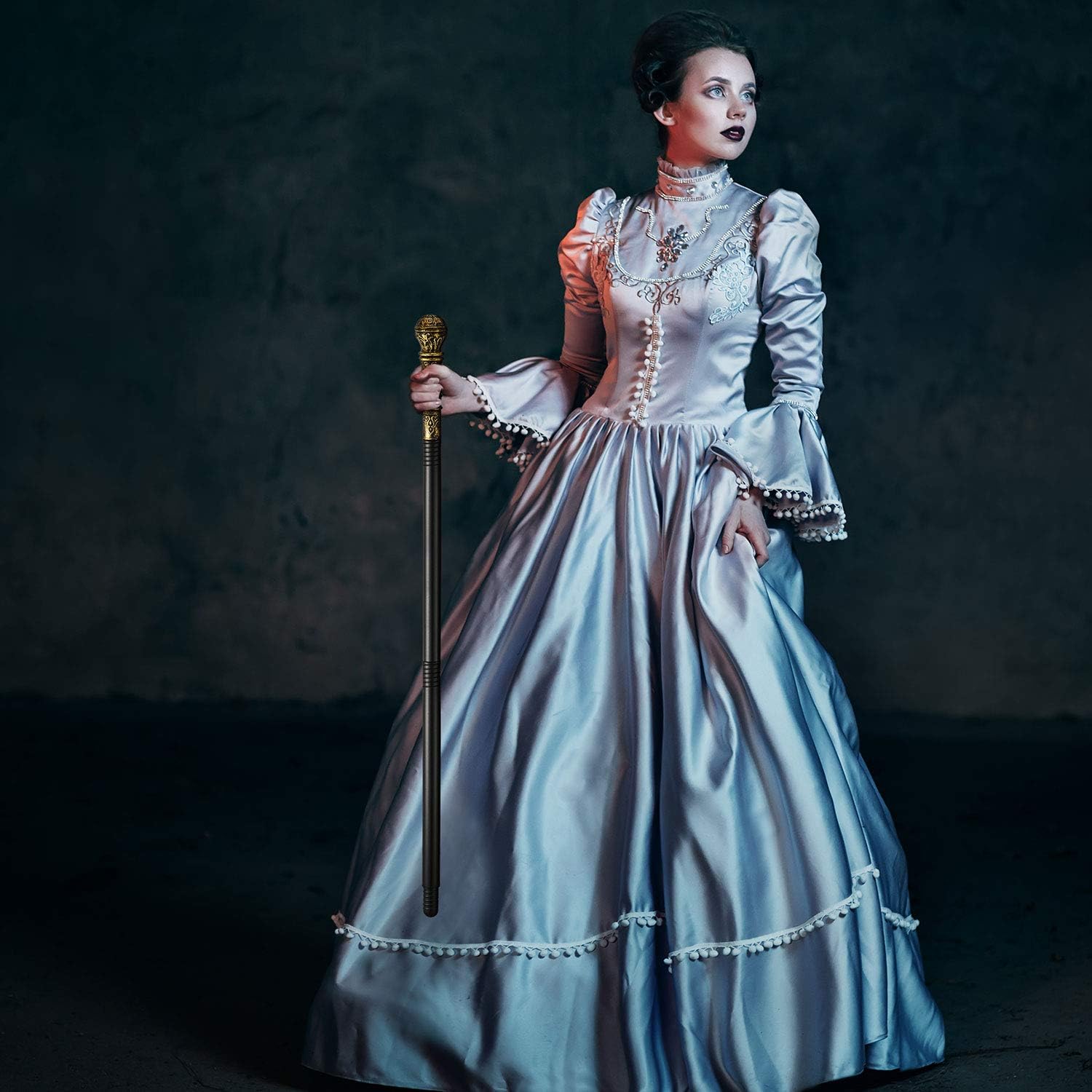 2 Pieces Cane Prop Walking Stick Cane with Egyptian Snake Staff Antique Gold Walking Cane Vintage Snake Staff Cane Stick Halloween Costume Accessory for Halloween Pharaoh Theme Party Photo Props : Clothing, Shoes & Jewelry