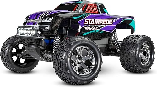 Traxxas Stampede Camión monstruo a escala 110 Listo para Race con sistema de radio TQ de 24 GHz XL-5 ESC FWDrev y luces LED Incluye batería y