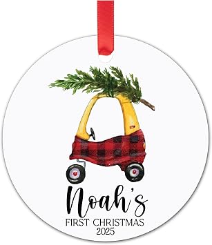 Toddler Christmas Ornaments 2025-2nd 3rd Christmas Ornament - Babys First Christmas Ornament 2025 - Car Christmas Ornament - Personalized Gift - New Parents Gift - Baby Shower