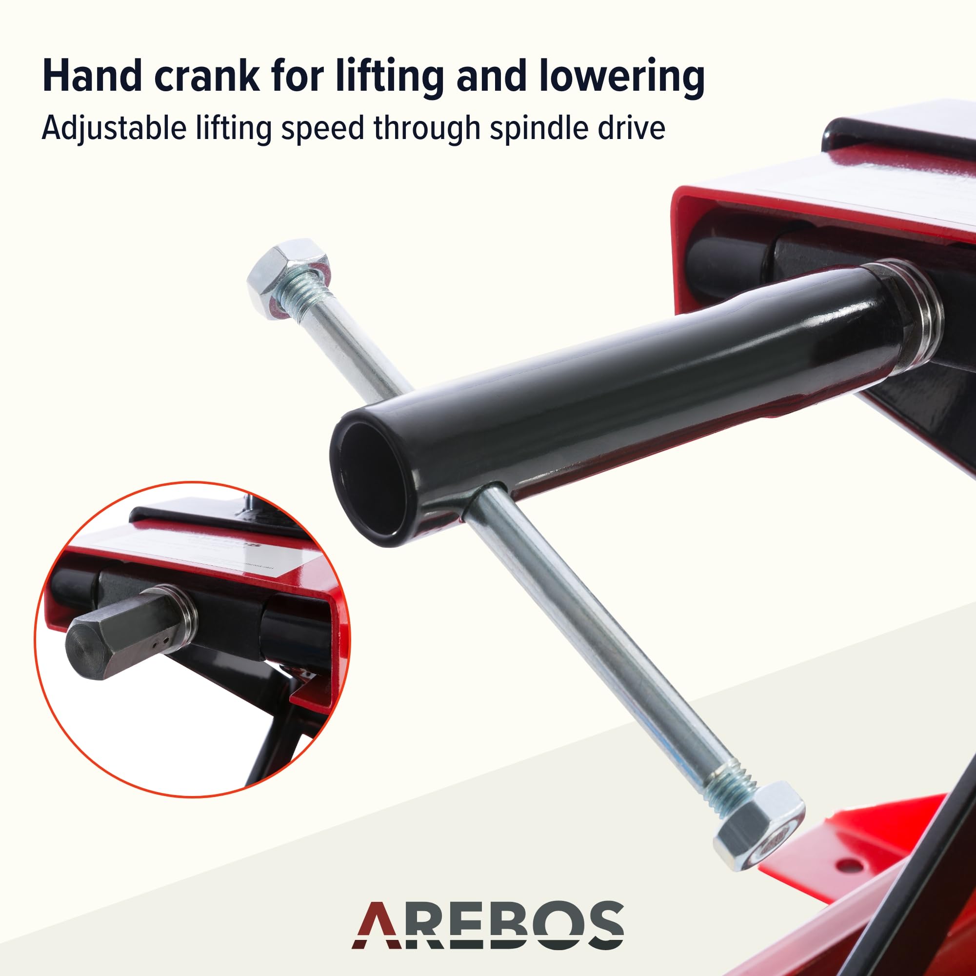 AREBOS Motorfietstakel | 95 tot 375 mm in hoogte verstelbaar