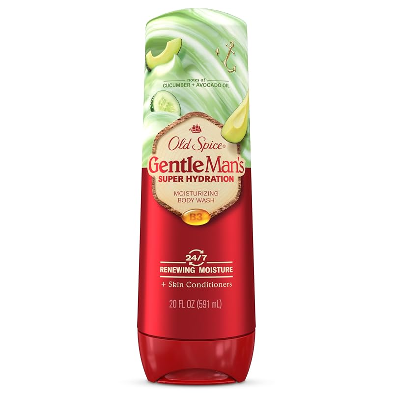 Sabonete líquido corporal Old Spice GentleMan’s Blend com fragrância de pepino e óleo de abacate, 591 mL