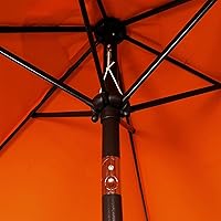 Vista 3 de Blissun - Sombrilla de patio de 7.5 pies, sombrilla de jardín, sombrilla de mercado al aire libre con botón de inclinación y manivela, color naranja