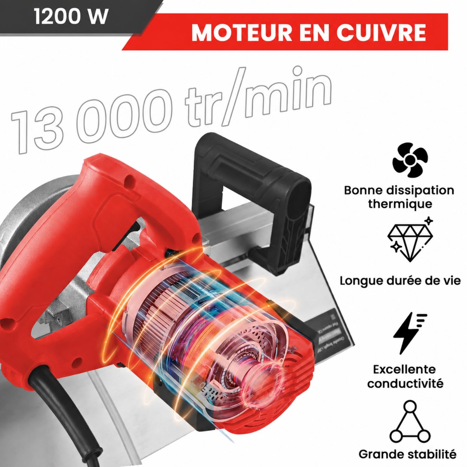 VKE Machine pour Chanfreiner les Carreaux, 1200W Électrique Coupe-Carreaux