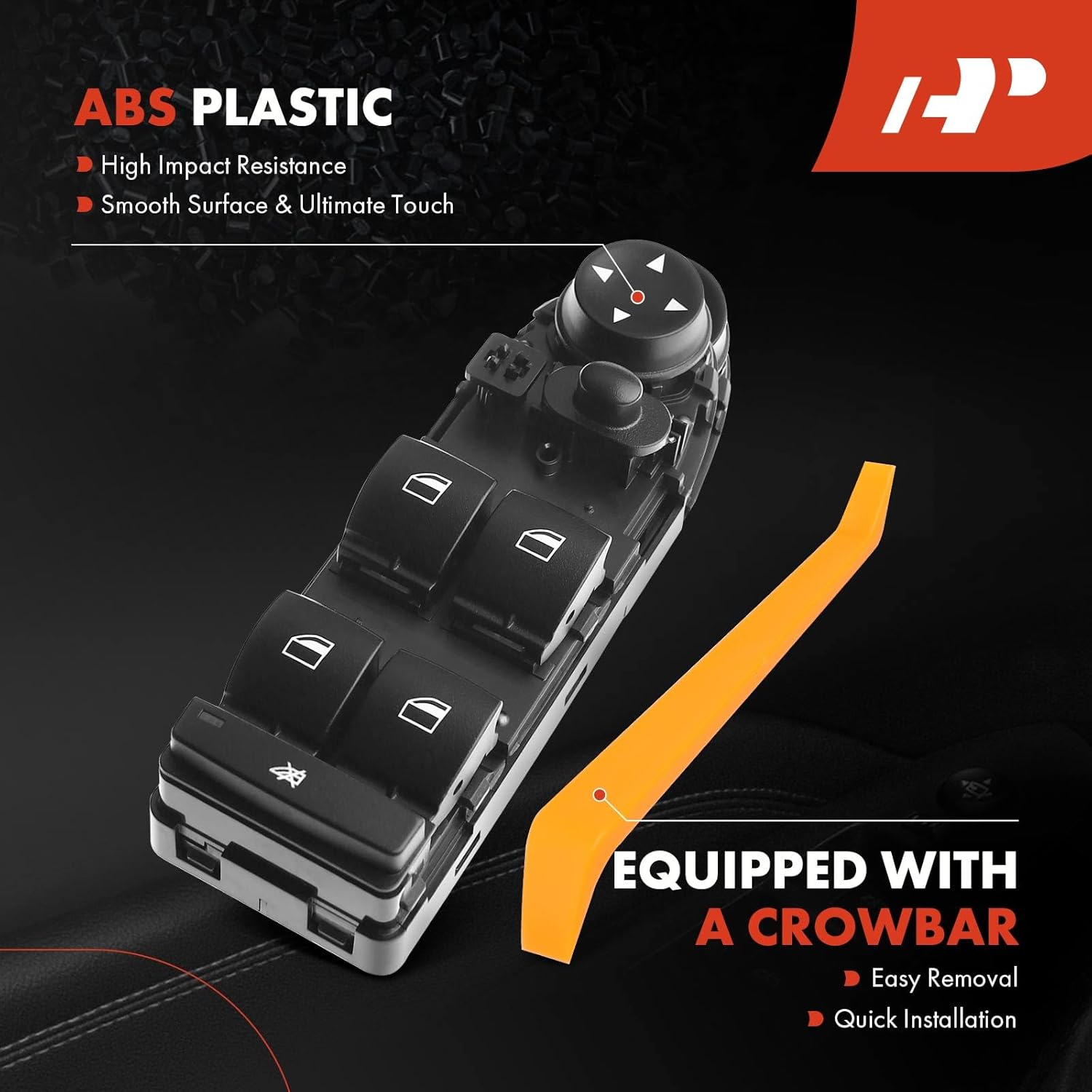 A-Premium Master Power Window Switch Compatible with BMW E60 E61 528i 535i 550i M5 2008-2010, 528xi 535xi 2008, W/O Rear Window Sunshade, Replace# 61319122110