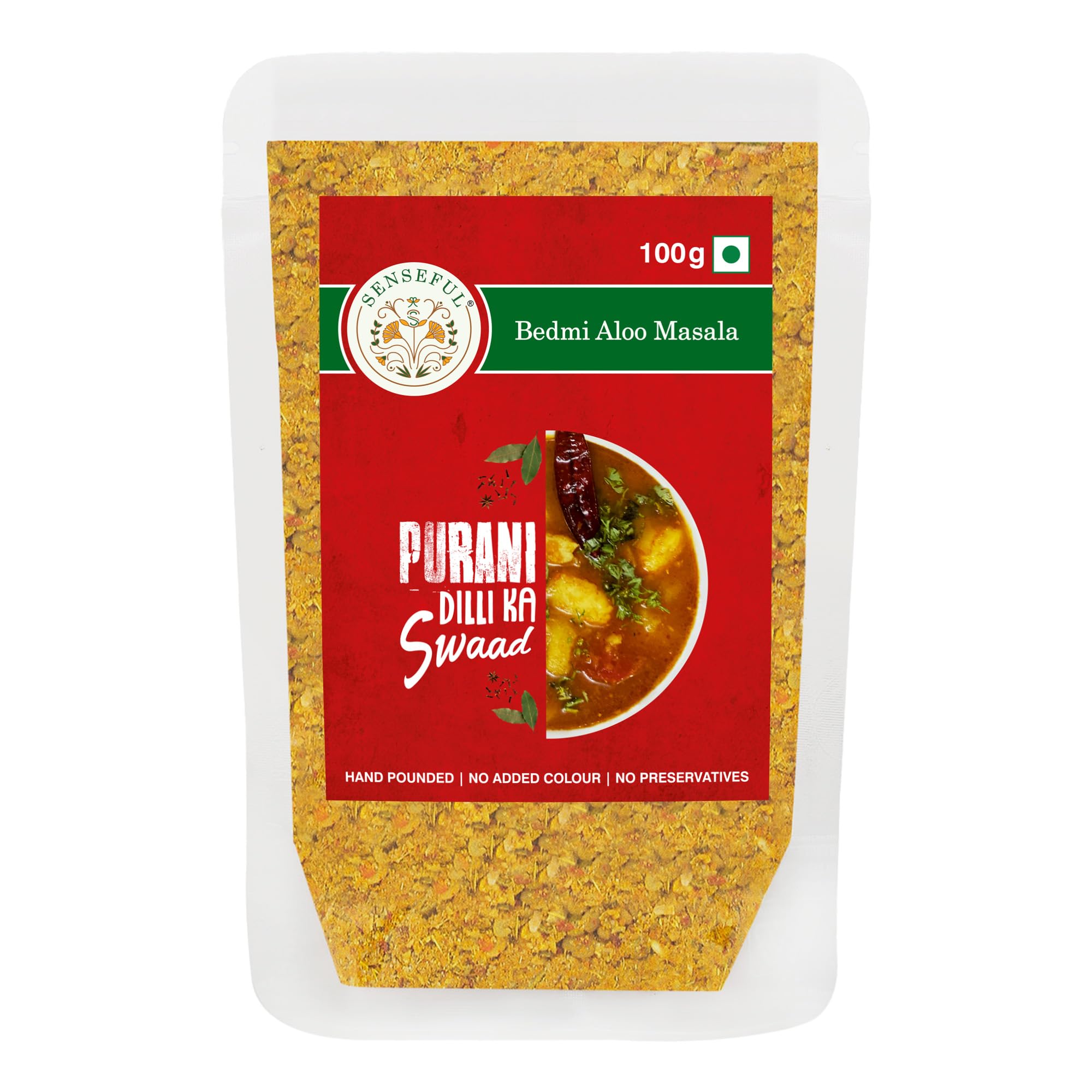 SENSEFUL Bedmi Aloo Masala - Purani Dilli Ka Swaad, Flavoursome, No Added Colour & No Added Preservatives - 100 gm (B092DS76VG) Amazon Price History, Amazon Price Tracker