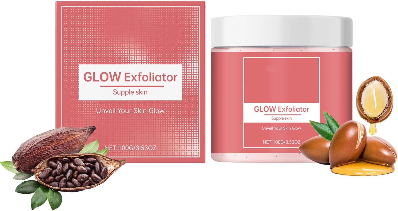 Glow Exfoliator Face Scrub - Face Scrub For Women - Exfoliating Face Wash With Jojoba Seed Oil & Shea Butter - Vegan Face Exfoliator For Soft, Smooth Skin - Exfoliator Gentle Enough for Daily Use