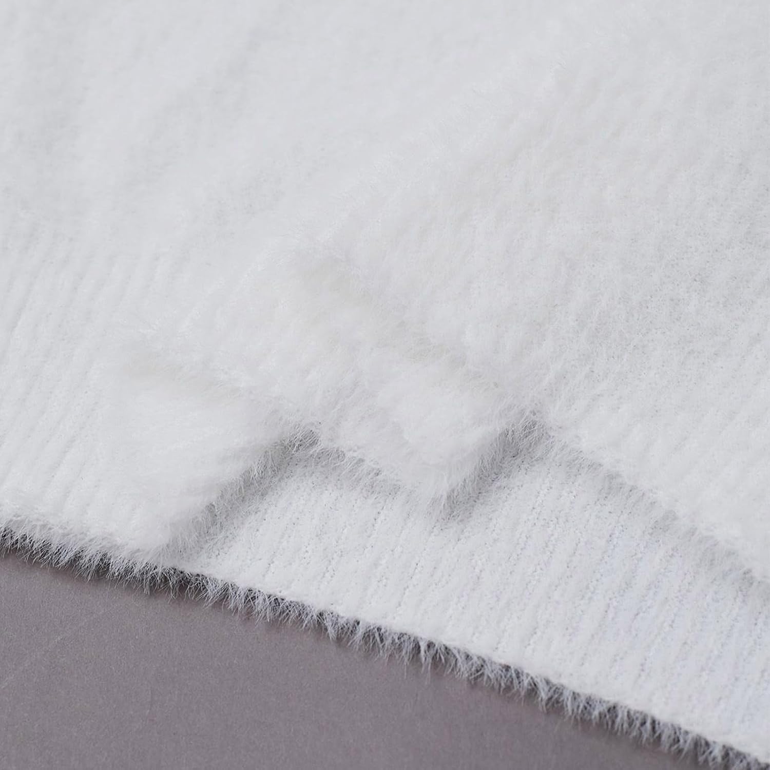 CHICWISH Women Lace Trim Fuzzy Knit Sweater Fall Casual Crewneck Crochet Lace Long Sleeve Soft Pullover Sweaters Tops - Image 6